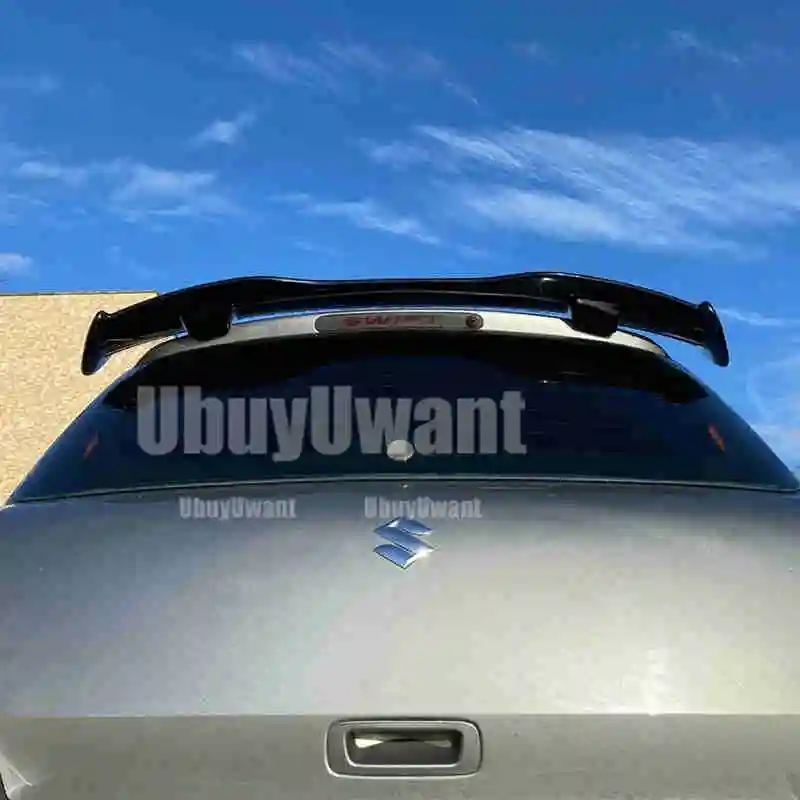ABS Glänzende Carbon-Schwarz Universelle Heck-Dachflügel für Suzuki Swift Spoiler 2005-2015 Exterieur-Zubehörteile – Detail 5