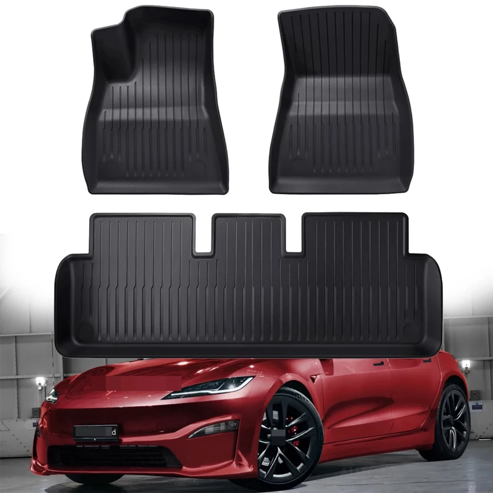 

3PCS Quality Car Edition Floor Mats Carpets Waterproof For Tesla Model 3 Sedan 2023 2024 2025 Non-slip Heat-Resistant Car Mat