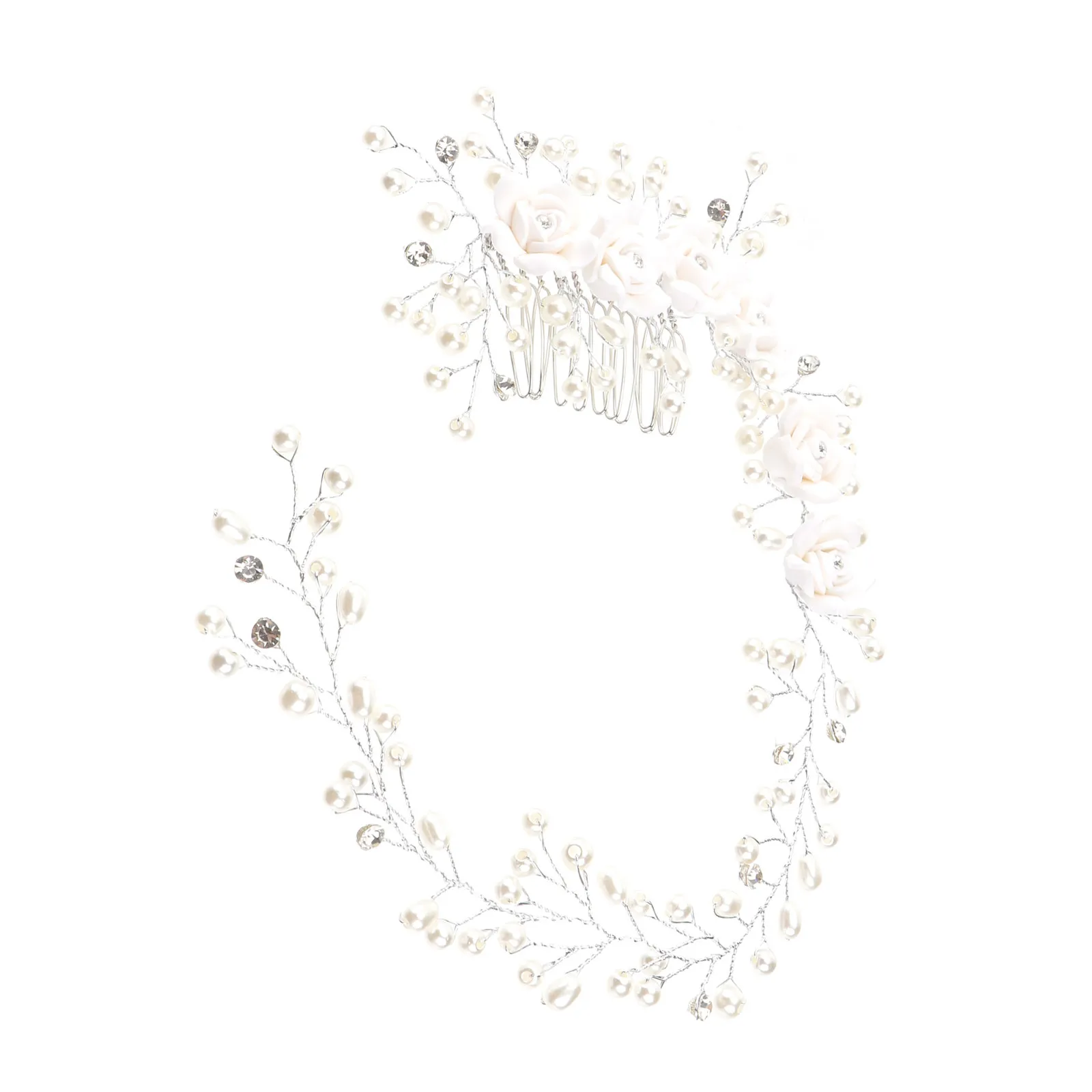 

Жемчужная расческа для волос, свадебная заколка-венок, диадема с элегантным цветочным декором, легкая и удобная для невесты, для вечеринок и праздников