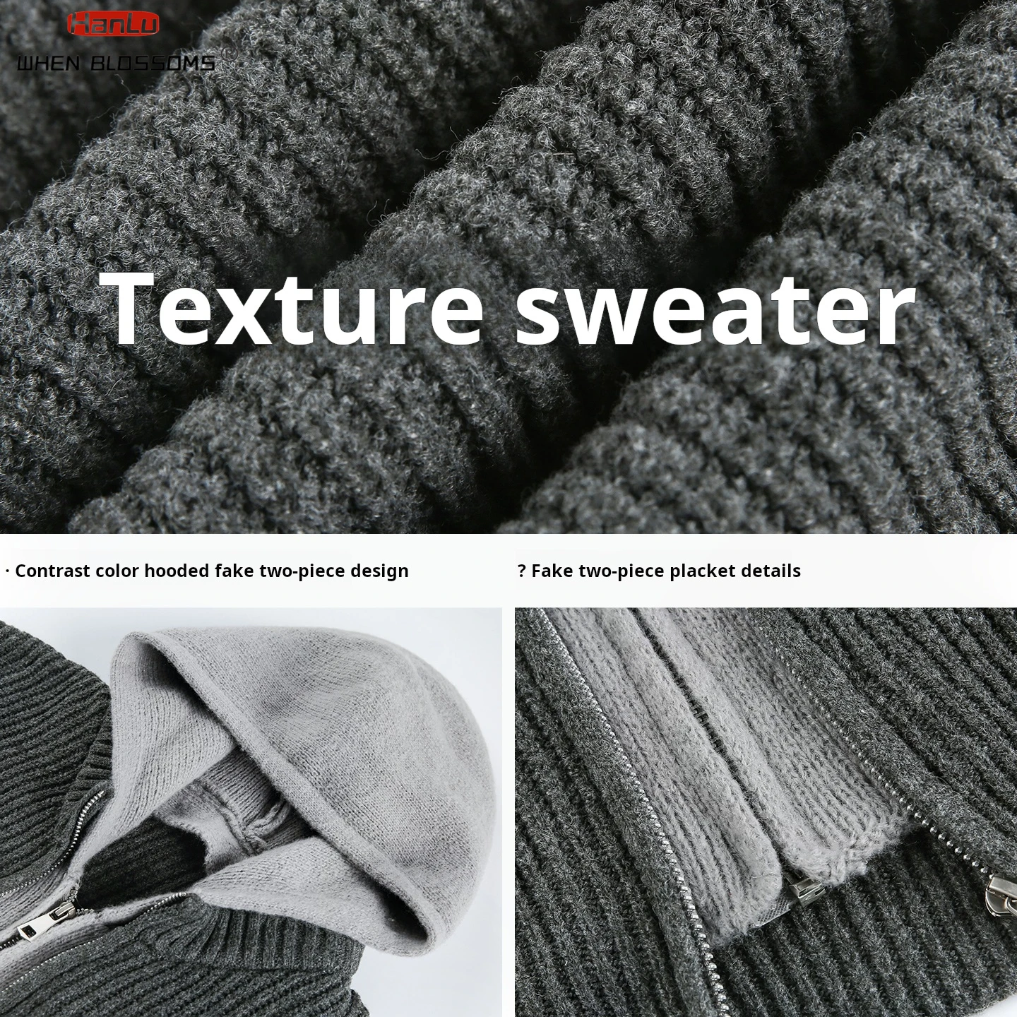 2025 Unisex Faux Shearling Hooded Cardigan Two-in-One Pullover Oversized Couple Lazy Style Vintage Knit Coat