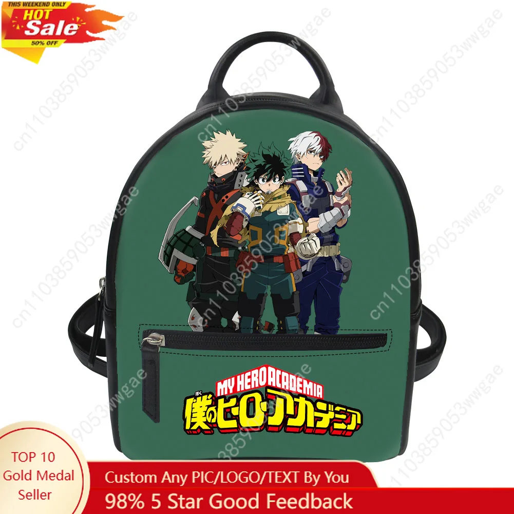 

My Hero Academia Backpack Purse Women Schoolbag Customized Double Shoulder Bag High Quality Mini Daypack Leather Travel Bag Gift