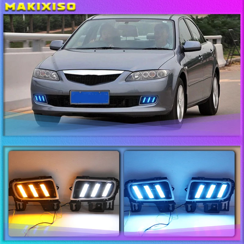 

1Pair For Mazda 6 Mazda6 2006-2009 Front Car Flashing LED Daytime Light Running Light DRL Fog Lamp Daylight Driving Light