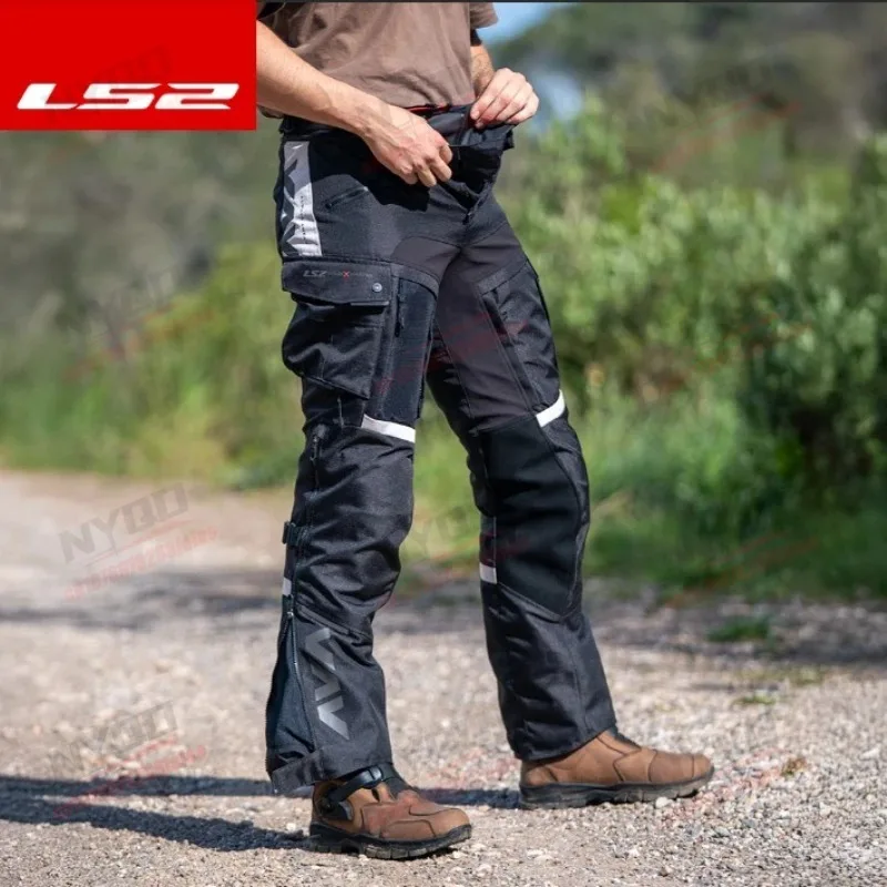 LS2 X-MASTER Motorcycle Riding Pants Adventure Pants CE Certified Men's Motorcycle Travel Pants LS2 ADV Waterproof and Anti Drop