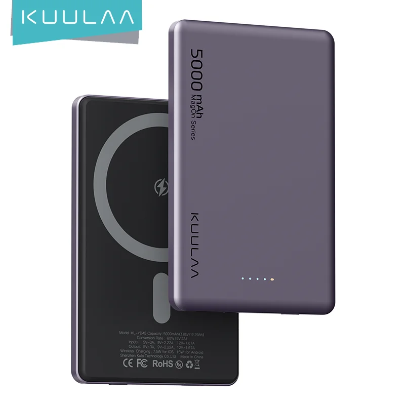 

【wholesale】KUULAA Magnetic Power Bank 5000mAh Wireless Phone Charger External Battery 20W Fast Charging For iPhone 15 14 Magsafe