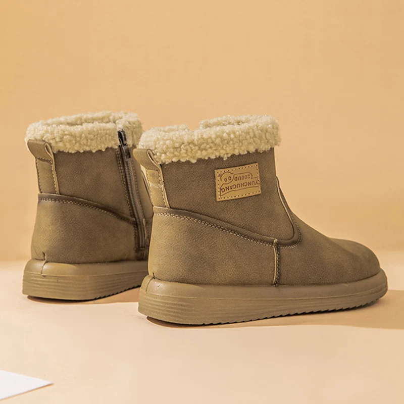 Genuine Leather Snow Boots Women Winter Shoes Waterproof Warm Plush Cold Winter Ladies Ankle Boots Non-slip Plus Size 41 D637