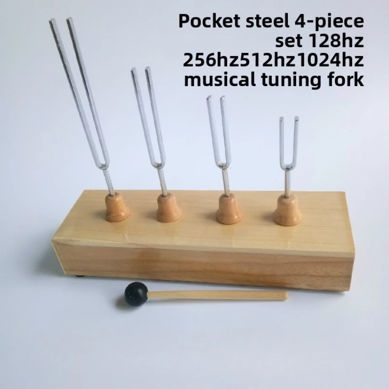 

Pack of 4 tuning forks, music tuning fork group, acoustic tuning fork group 128HZ 256HZ 512HZ 1024HZ