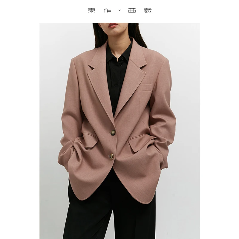 

The Flagship Product of the Store ~ 2025 Spring and Autum Women's Mid-Length Oversize Suit Small Shoulder Pad Casual Suit Jacket