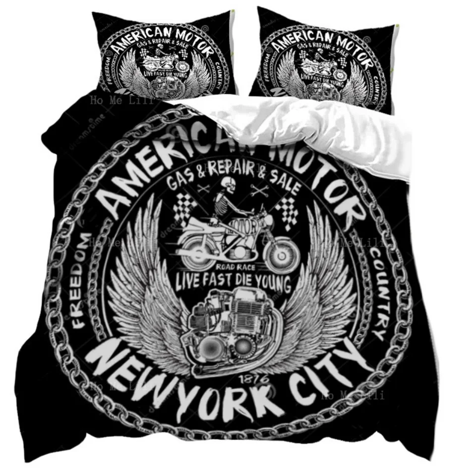 New York City 1876 Rural American Auto Repair And Sales Roads Duvet By Ho Me Lili Bedding Set Dress Up The Bedroom