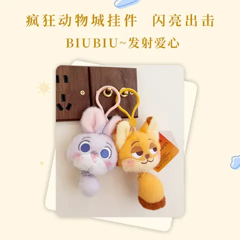 Zootopia Judy Nick Plush Pendant Doll Adorable Rabbit Fox Backpack Decoration Keychain Room Pendant Sweet Holiday Gift for Girls