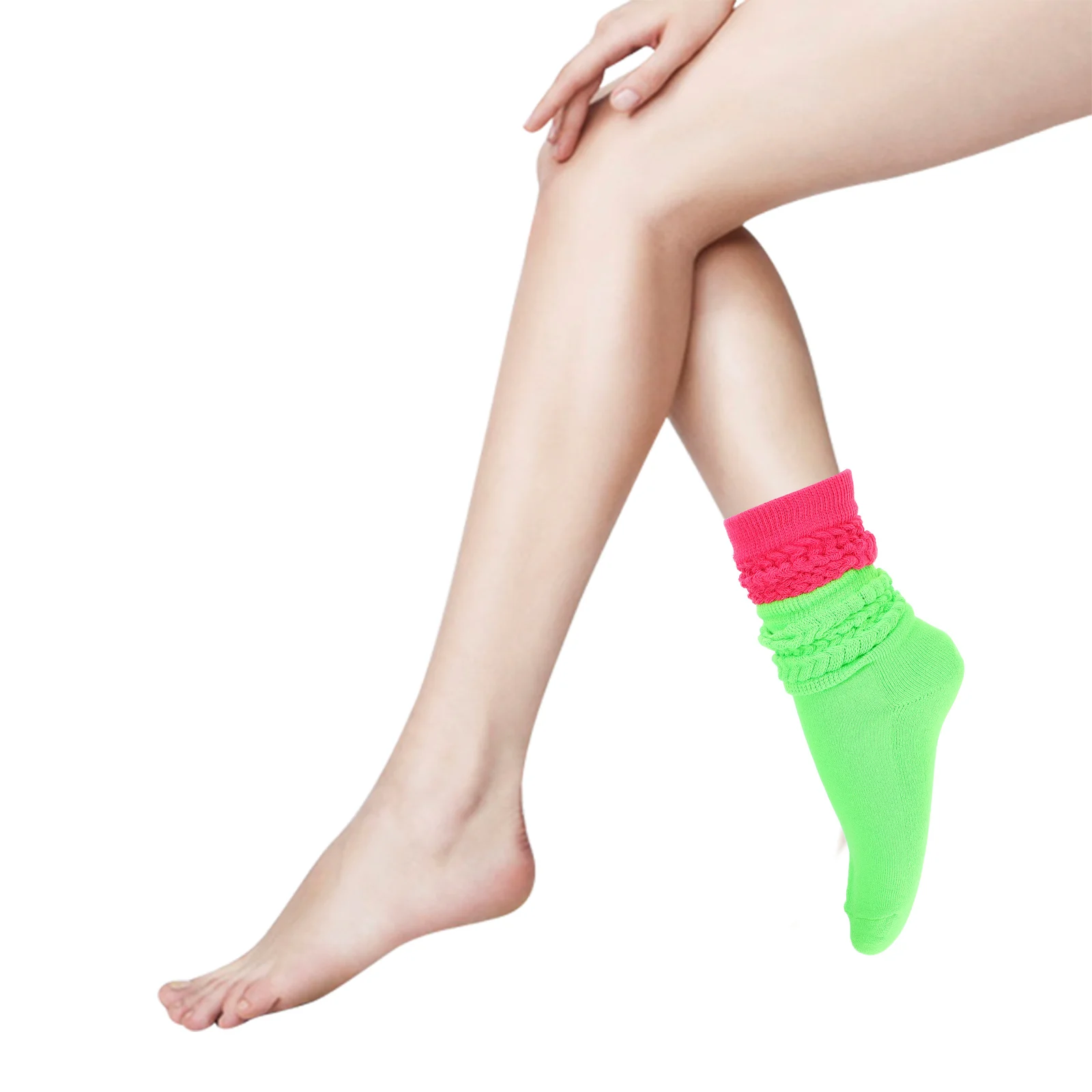 

3Pairs Comfortable Mid Calf Socks Eye Catching Color Patterns Breathable Wear Resistant for Active Lifestyle Novelty Socks