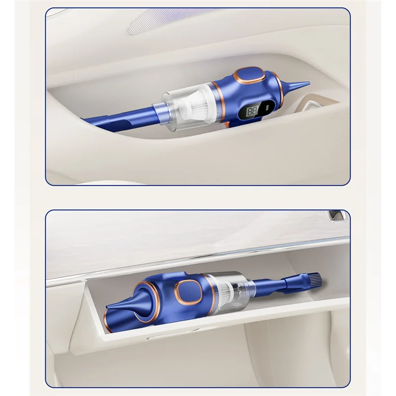 ABKR-مكنسة كهربائية للسيارة لاسلكية محمولة جهاز آلي لتنظيف الأتربة أجهزة التنظيف المنزلية للسيارة باللون الأسود أ