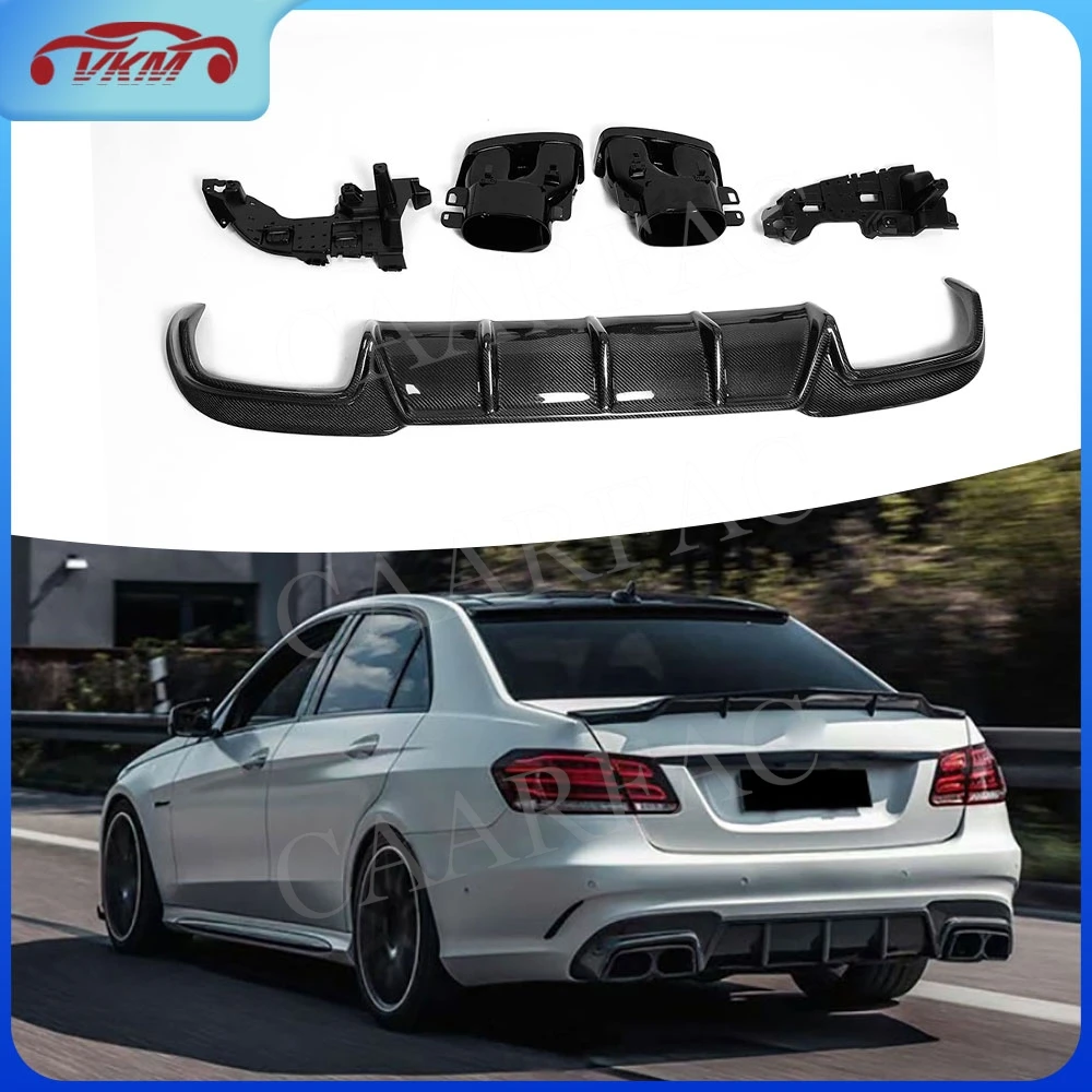 

Carbon Fiber Rear Bumper Lip Diffuser Extension Exhaust Tips For Benz W212 E260 E300 E400 E63 AMG 2014-2016 Car Styling
