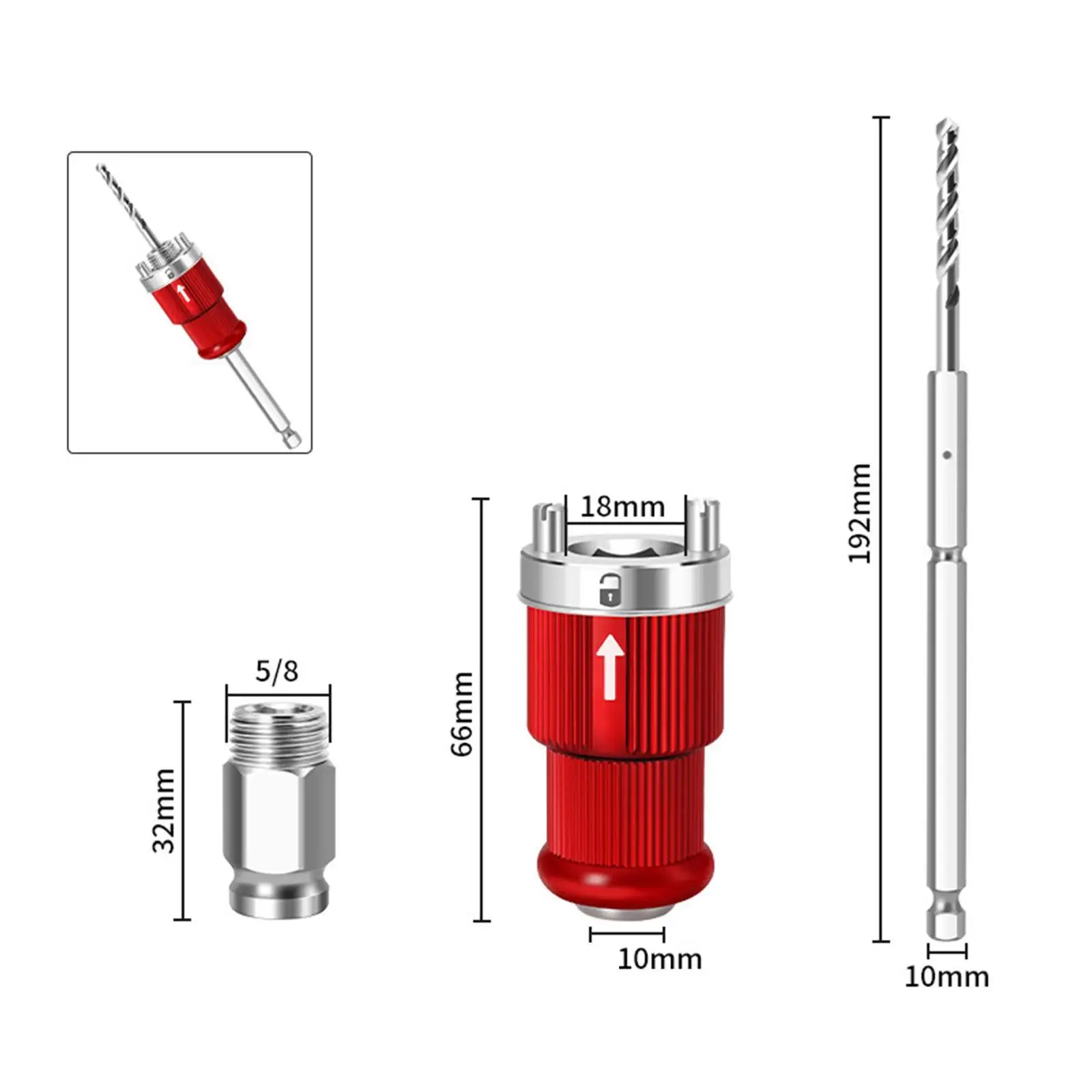 Bi Hole Arbor Set Connecting Rod Spare Part Maintenance Accessory Stable Bimetal Hole Opener Replacement for Plasterboard