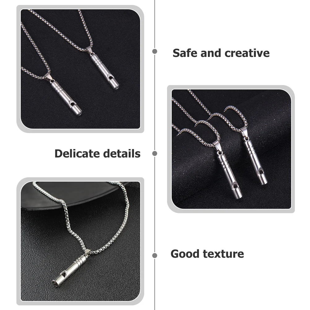 Whistle Necklace Safety for Women Whistles Camping Outdoor Loud Boat Alloy Metal Child Mens