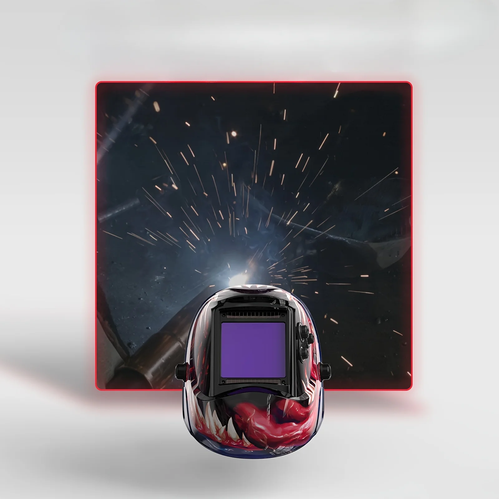 Large Screen True Color Solar Auto-darkening Welding Helmet Arc Sensor Wide Hood Welder Mask Venom Anti-glare Welding Mask