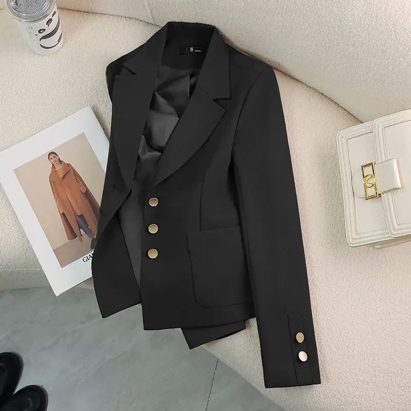 New Women Suit Coat Elegant Sports Casual Blazer Korean Fashion Short Jacket Spring Autumn Solid Color Ladies Clothing Outerwear