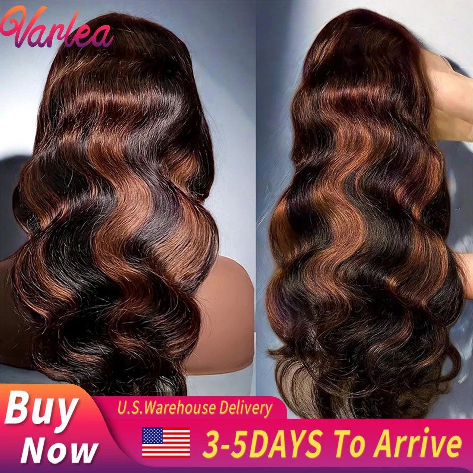 

220% Highlight Body Wave 13x6 HD Omber Lace Front Human Hair Pre Plucked Wig 1B/30 Черный Коричневый Цвет 13x4 Парики Фронта Шнурка