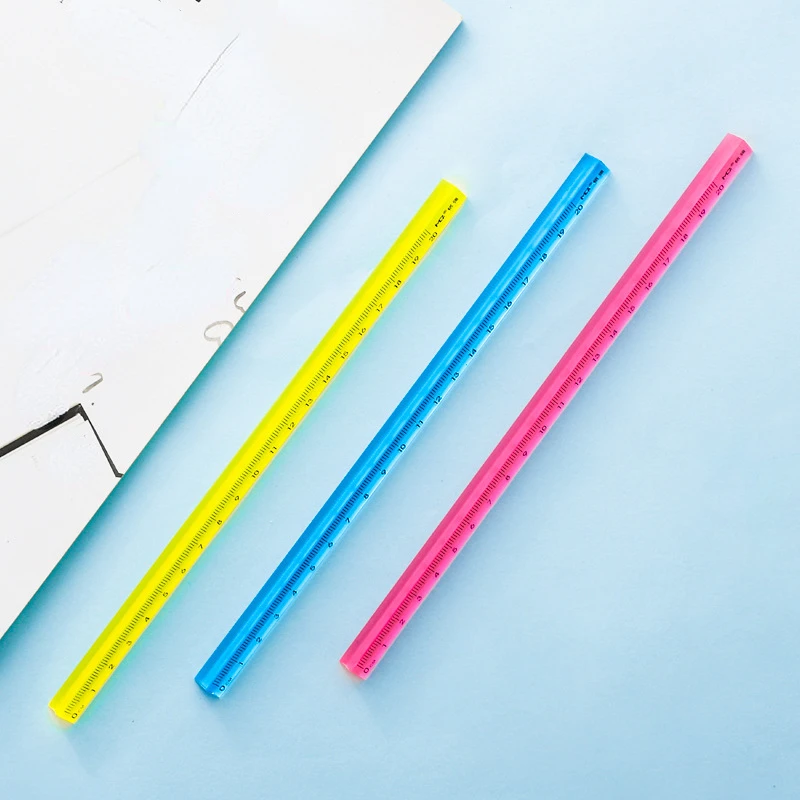 15cm/20cm Color Transparent Triangle Ruler Straight Ruler Multifunction Drawing Rulers Stationery School Supplies