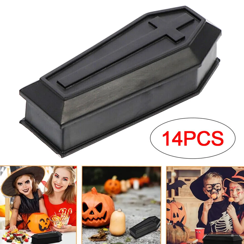 

14pcs Scare Halloween Coffin Box Mini Tombstones Ornament Decorative Tombstone Haunted House Decor Coffin Boxes Tombstone