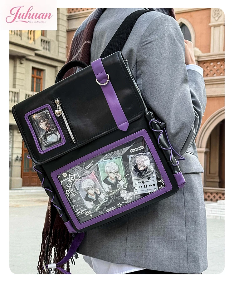 Original Flip Cover Japanese College School Bag Daily Ltabag Daily Large Food Volume Two-dimensional Comic Show Neutral Backpack