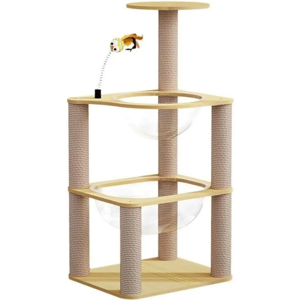

Многоуровневый кошачий комплекс с домиком для игр и отдыха для нескольких кошек