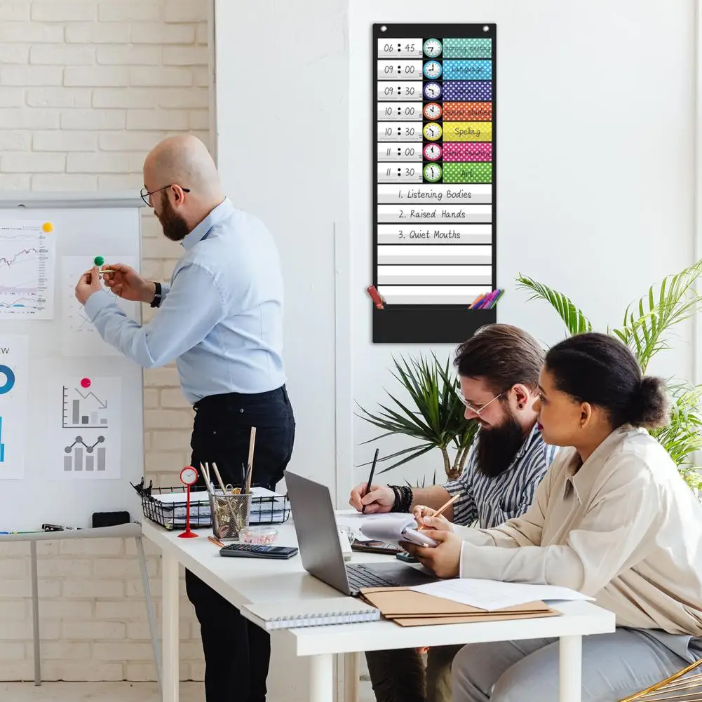 Schedule Pocket Chart Classroom Time Management Tools Versatile Educational Pocket Chart for Schedules Classroom for Preschool