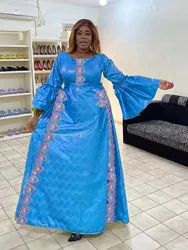 Vestidos largos Bazin Riche originales para mujer, talla grande, Ankara, alta calidad, bata Dashiki, vestidos de noche bordados