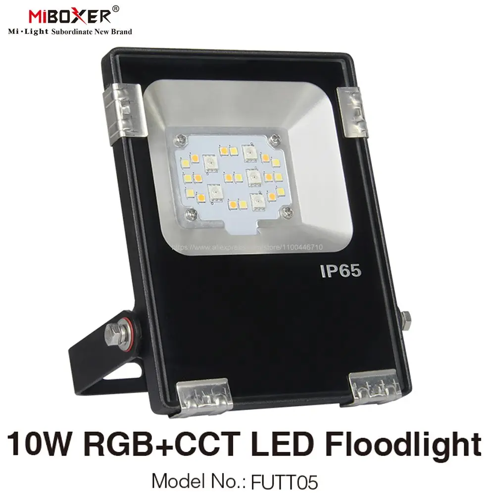 MiBoxer 10W RGBCCT LED Floodlight FUTT05 IP65 Waterproof AC85-260V DC24V Outdoor Landscape Light RF Remote Wifi APP Controller