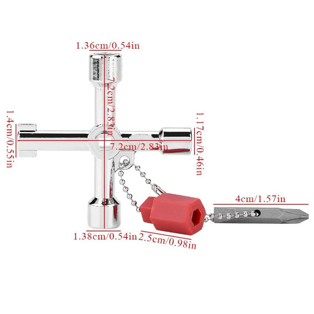 Llave triangular de utilidad de agua multifuncional, llave de plomería, tren triangular cuadrado, armario eléctrico, gabinete elevador