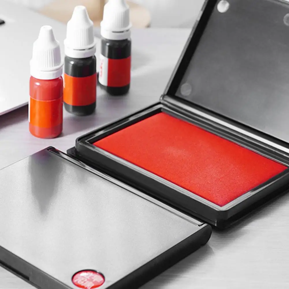 قابلة لإعادة الاستخدام ختم الوسادة المحمولة مختمة مع الحبر التجفيف السريع يعمل مع المطاط المعادن الخشب Stamps ورأى وسادة سدادة مطاطية مكتب الختم ﻿