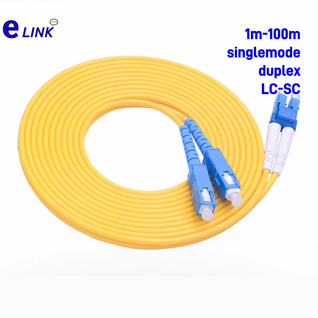 광섬유 패치 코드 LC-SC SM 이중 단일 모드 10m 20m 30m 50m100m SC-LC 3mm 2mm 케이블 광섬유 점퍼 FTTHELINK