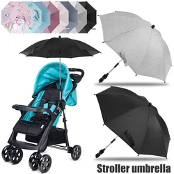 Universal Baby Stroller Umbrella 360° UV Protection Pram Umbrella Adjustable Waterproof Baby Carriages Parasol for Bike Wheelcha