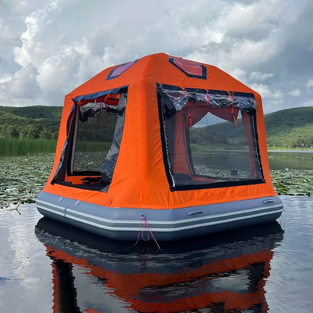 Inflatable PVC Water Tent Floating Raft Boat Tent Water Shoal Beach Outdoor Camp Fishing Camping Custom Inflatable Platform Tent