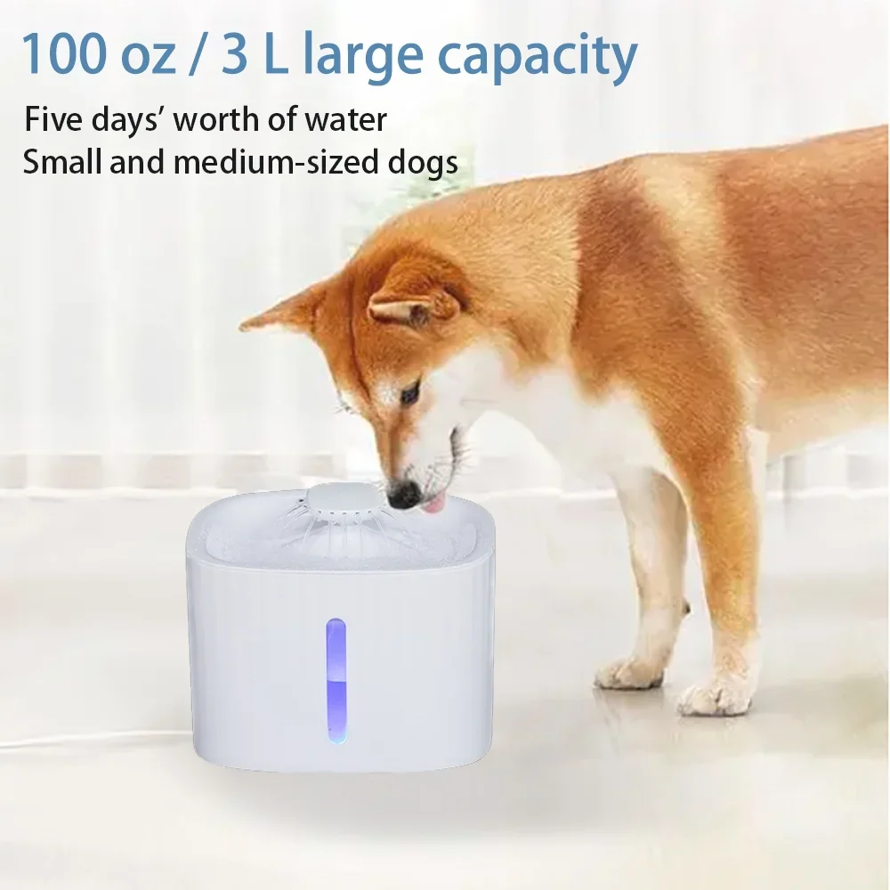 

White Pet Fountain 100 oz / 3 L Pet Fountain Dog Water Fountain Automatic Shut off Cat Water Fountain Pet gift 6 Filters