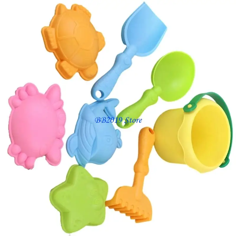 Q0KB Beach Toy Summer Beach Chơi Bộ cho trẻ và thùng đồ chơi cát cho xô và dụng cụ vui nhộn ngoài trời