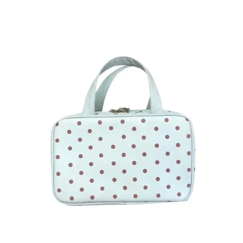 Gepunktete Handtasche für Make-up Multifunktionale Dreischichtige PU-Kosmetiktasche mit Großer Kapazität Wasserdichte Reisetasche – Detail 5