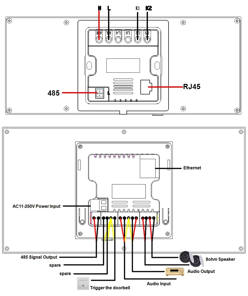 SZMYQ 6Inch Ecran Tuya Bedieningspaneel Met 2Gang Relais Schakelaar WiFi Zigbee Smart Home Systeem Knop Draadloze Bedieningspaneel scherm