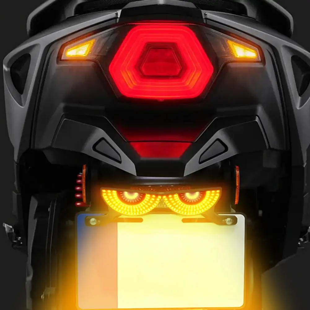 Motorcycle License Plate Screw Light With Demon Eye Shape Rear Taillights High-Brightness For Electric Bikes Scooters Tricycles