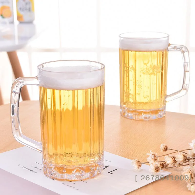 ⚑500ML Transparent Beer Mug Acrylic Plastic Unbreakable Milk Coffee Juice Water Cup Barware Drinkware For Home Party Bar Karaoke view 4