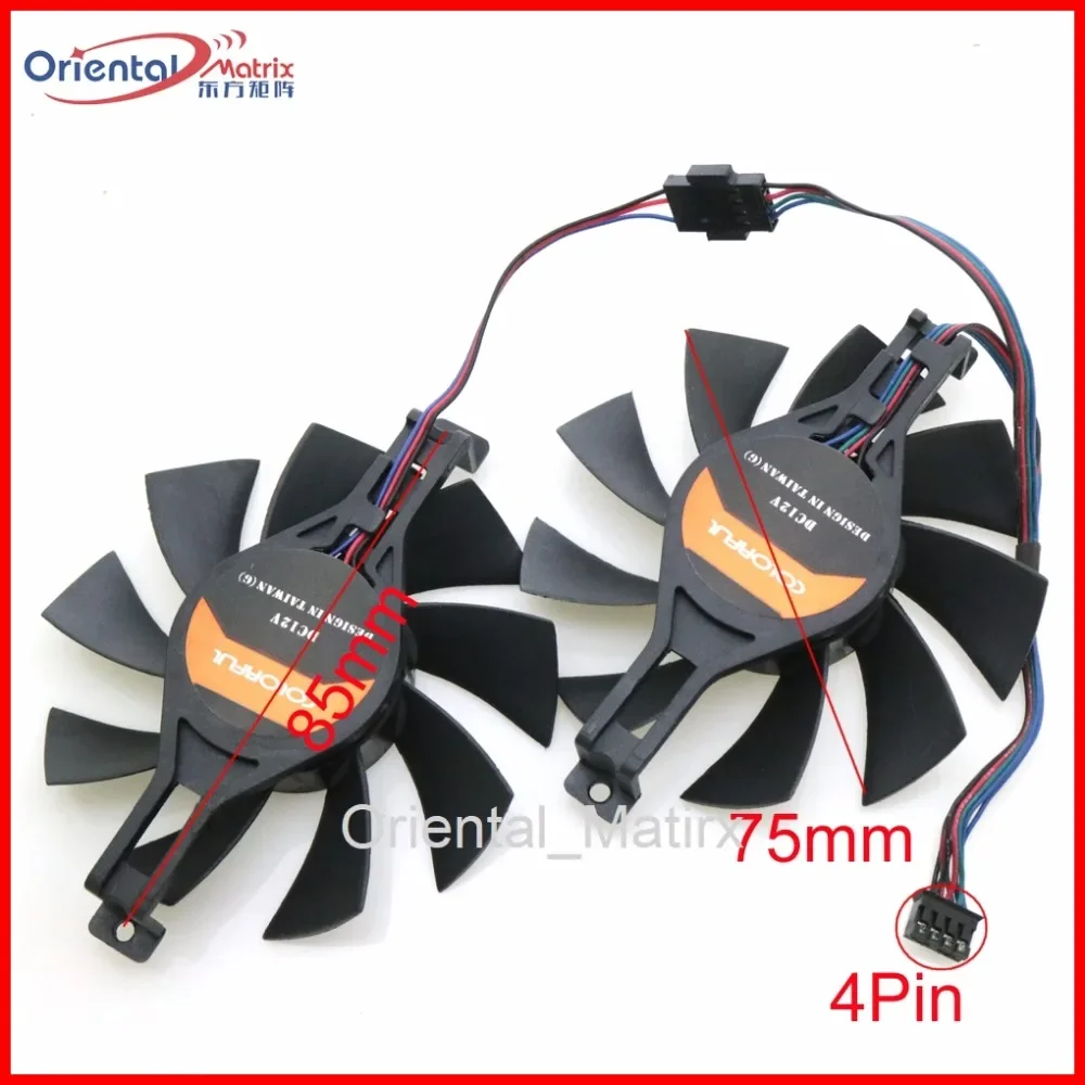 

Free Shipping 2pcs/Lot 12V VGA Fan For iGame GTX1050TI GTX950 GTX960 GTX970 Graphics Card Cooling Fan 4Wire 4Pin