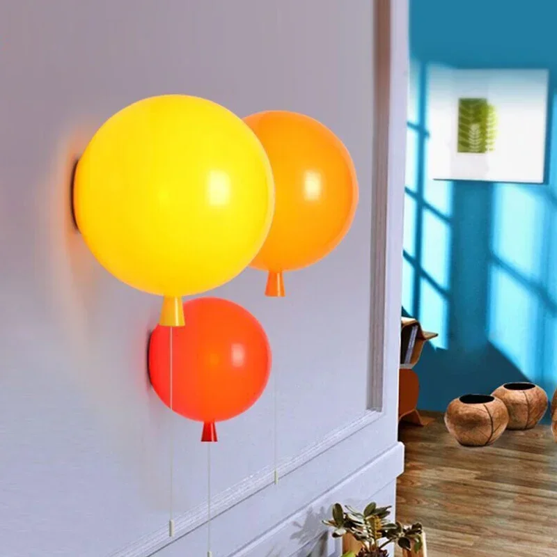 

Multicolour Balloon Children Bedroom Wall Lights Modern Brief Bedroom Bedside Diameter 25cm