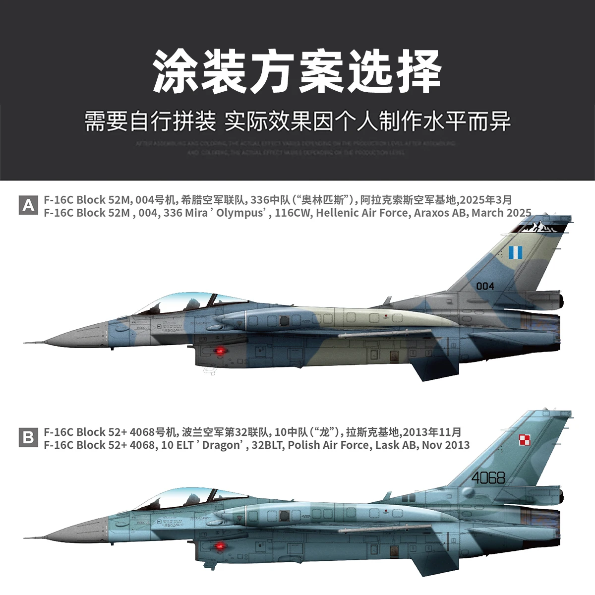 Multi Role Fighter Export Version Fighting Falcon +Great Wall L4838 1/48 F-16C Block 52