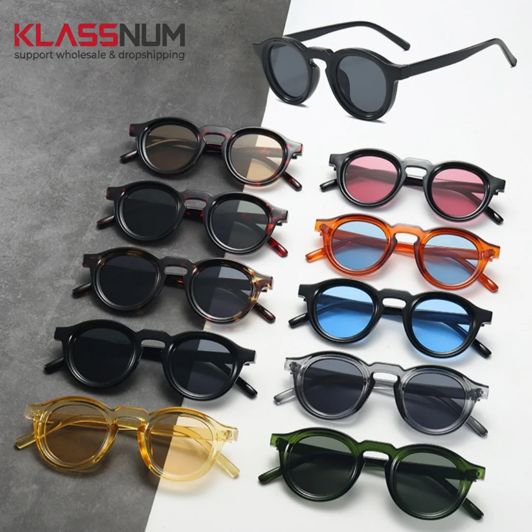 Neue runde Retro-Sonnenbrille mit kleinem Rahmen, hochwertige Herren- und Damen-Sonnenbrille, grenzüberschreitende, modische, UV-beständige Sonnenbrille