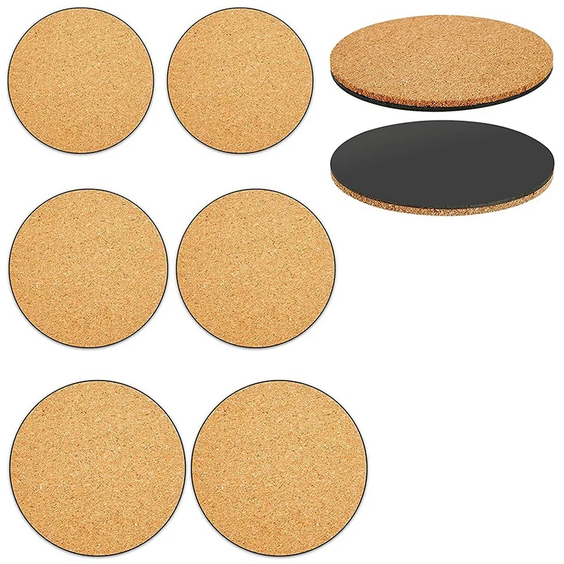 A50I 6 Pieces Of Cork Plant Mats, Round Cork Mat Plant Coasters, Used As Flower Pot Mats