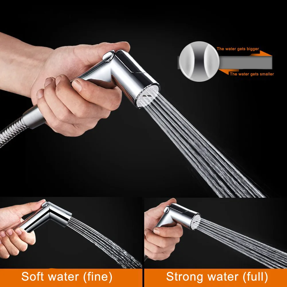 صنبور البخاخ باليد رذاذ المرحاض بيديت للحمام التنظيف الذاتي لغسل رأس رش الفضة خالية من الضغط