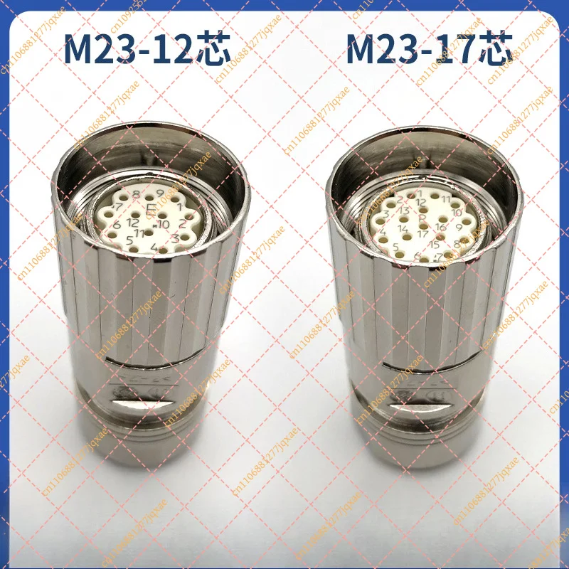 M23 12/17-Pin Female Encoder Cable with Signal Feedback for Industrial Automation