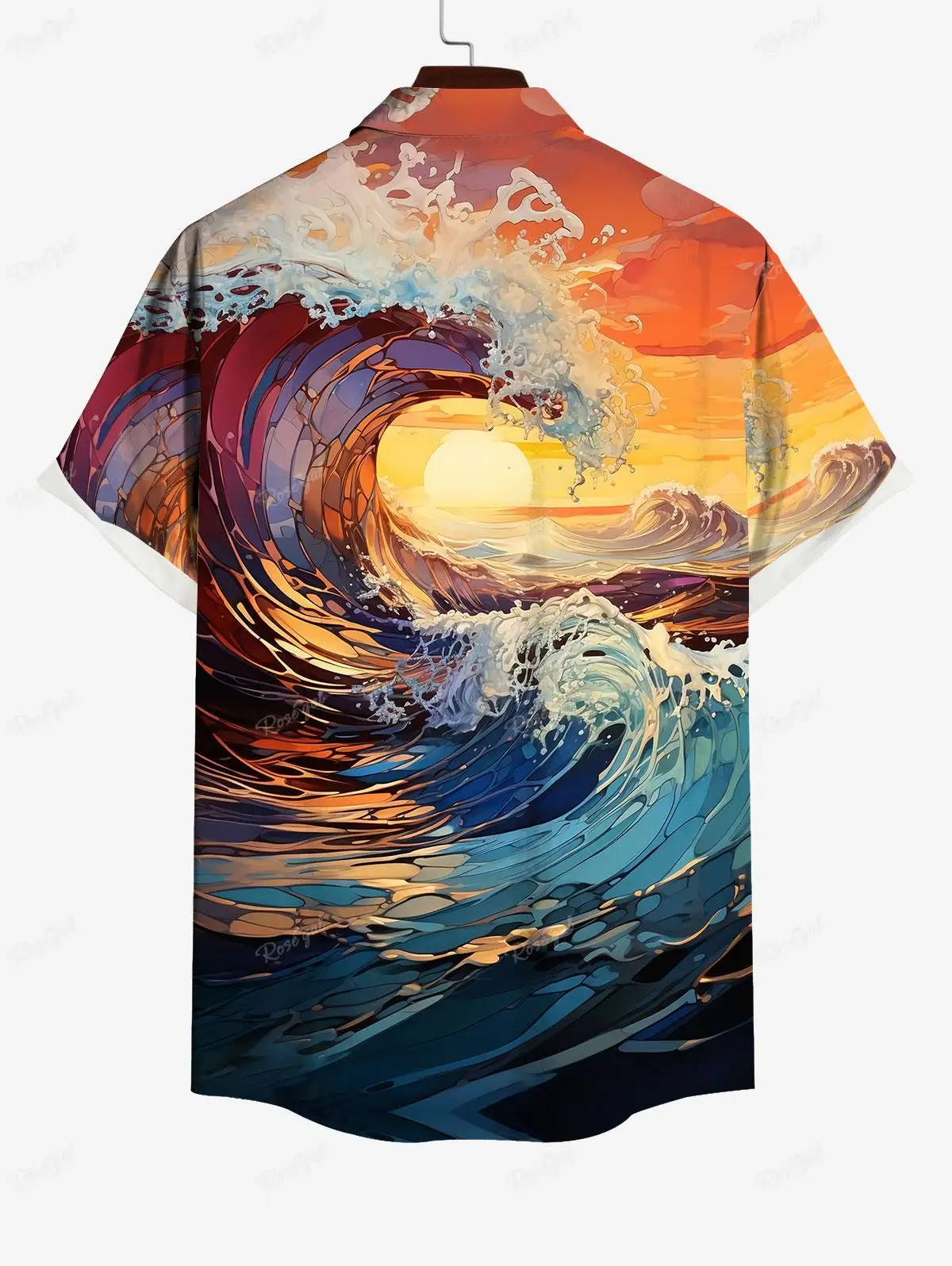 Shirt and Dress for Couples Plus Size платье женское платье женское Vacation Style Sea Waves Sunset Printed Buttons Pocket