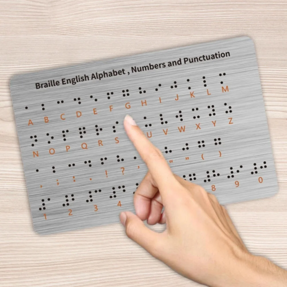 

Braille Letter and Number Learning Tool with Tactile Protrusion Reading Function Educational Aid Tool Beginners Adults Children