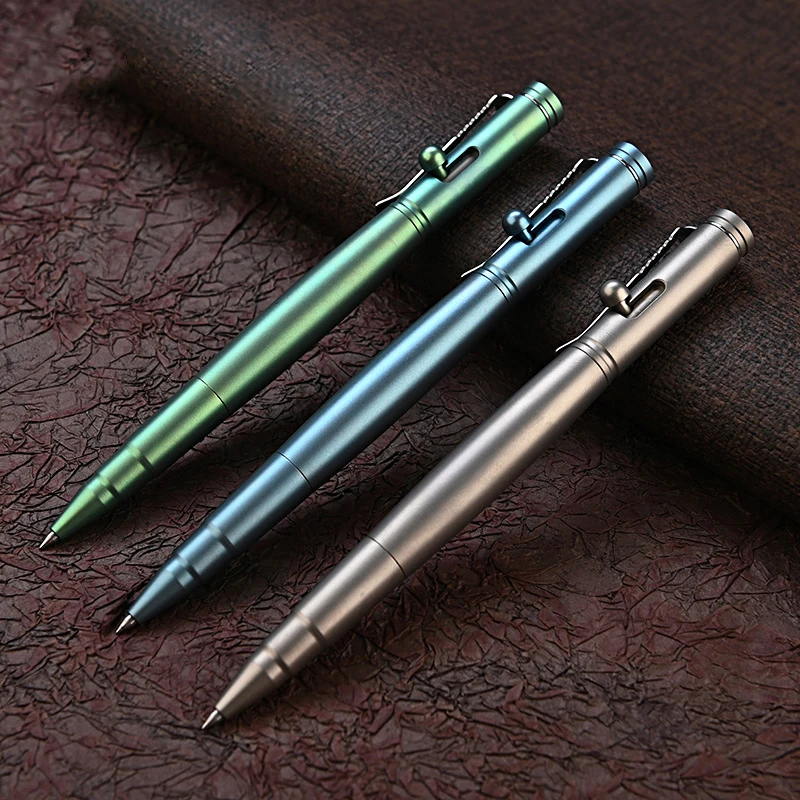 

1PC Titanium Pen Ball Point Pen Signature Wring Pen Stationery Gift Multi-functional Portable Pen Outdoor EDC Tools