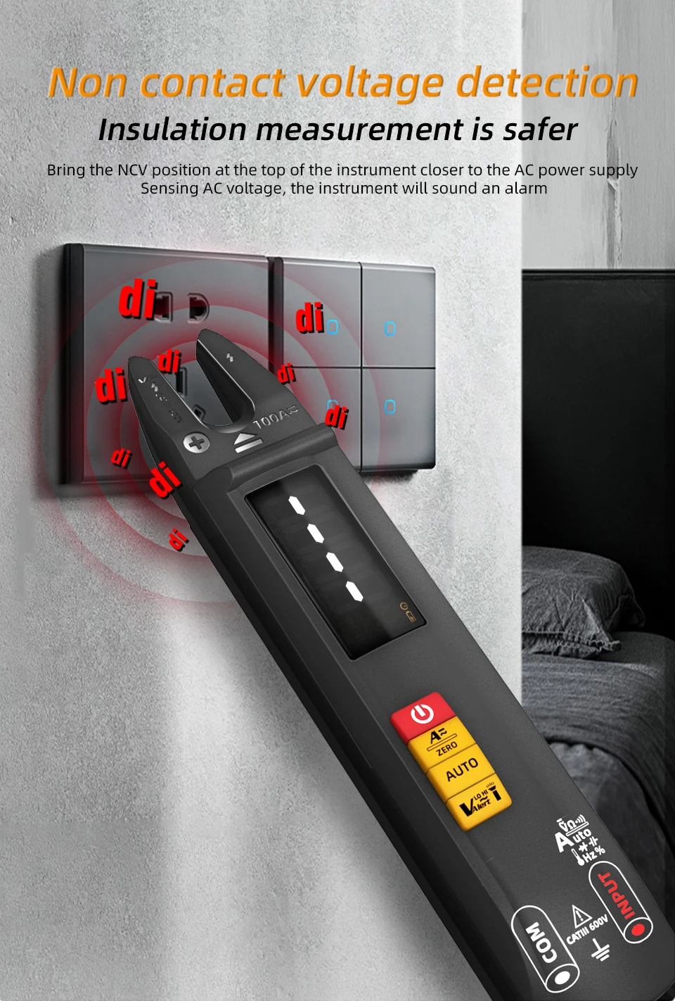 U1/U0 Digitális Ácskapocs multimeter újratölthető automata aktuális feszültség non-contact Áramgerjesztés Hőfok Kondenzátor Dióda teszter